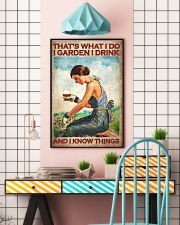 That's What I Do I Garden I Drink And I Know Things Poster - Female Gardener Drinking Wine Vintage Art Poster - Home Decor - Wall Art - No Frame 11x17 Poster lifestyle-poster-6