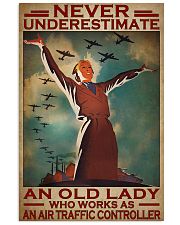 Never Underestimate An Old Lady Who Works As An Air Traffic Controller Poster - Air Traffic Controller Vintage Retro Art Picture - No Frame 11x17 Poster front