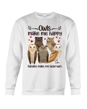 Owls Make Me Happy Humans Make My Head Hurt Shirt - Tee Shirt Hoodie Sweatshirt Long Sleeve Tank Top For Owl Lovers - Size S To 6XL Crewneck Sweatshirt tile
