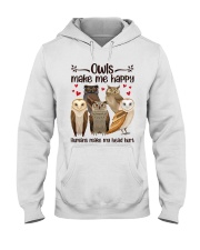 Owls Make Me Happy Humans Make My Head Hurt Shirt - Tee Shirt Hoodie Sweatshirt Long Sleeve Tank Top For Owl Lovers - Size S To 6XL Hooded Sweatshirt tile