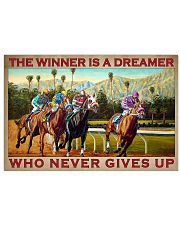 A Winner Is A Dreamer Who Never Gives Up Horse Racing Vintage Art Poster Birthday Christmas Gift 17x11 Poster front