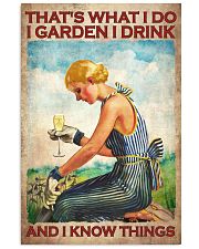 That's What I Do I Garden I Drink And I Know Things Poster - Wine Drinking Gardener Vintage Retro Art Picture - Poster For Gardeners - No Frame 11x17 Poster front