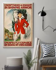 I Don't Need A Knight In Shining Armor I Perfectly Capable Of Riding My Own Horse Poster - Woman And Horse Vintage Retro Art Picture - Home Wall Decor 11x17 Poster lifestyle-poster-1