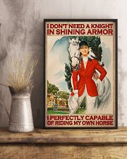 I Don't Need A Knight In Shining Armor I Perfectly Capable Of Riding My Own Horse Poster - Woman And Horse Vintage Retro Art Picture - Home Wall Decor 11x17 Poster lifestyle-poster-3