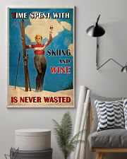 Time Spent With Skiing And Wine Is Never Wasted Poster - Poster For Wine And Skiing Lovers - Home Wall Decor - No Frame 11x17 Poster lifestyle-poster-1