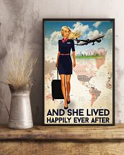 And She Lived Happily Ever After Flight Attendant Poster - Home Decor - No Frame Full Size 11x17 16x24 24x36 Inches 11x17 Poster lifestyle-poster-3