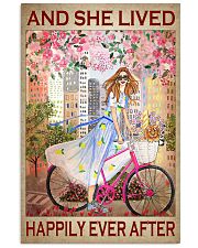 And She Lived Happily Ever After Poster - Girl Cycling Vintage Art Picture - Wall Art Decor - No Frame Full Size 11''x17'' 16''x24'' 24''x36'' 11x17 Poster front
