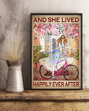 And She Lived Happily Ever After Poster - Girl Cycling Vintage Art Picture - Wall Art Decor - No Frame Full Size 11''x17'' 16''x24'' 24''x36'' 11x17 Poster lifestyle-poster-3