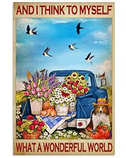 And I Think To Myself What A Wonderful World Poster - Car Full Of Flowers Vintage Art Picture - Wall Art Decor - No Frame 11x17 Poster front
