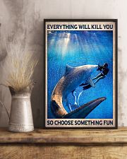 Everything Will Kill You So Choose Something Fun Poster - Scuba Diver And Shark Vintage Art Picture - Wall Art Decor - No Frame 11x17 Poster lifestyle-poster-3