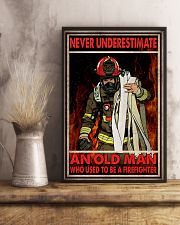 Never Underestimate An Old Man Who Used To Be A Firefighter Poster - Firefighter Vintage Art Picture - Wall Art Decor - No Frame 11x17 Poster lifestyle-poster-3