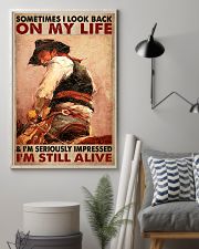 Sometimes I Look Back On My Life And I'm Seriously Impressed I'm Still Alive Old Man Riding Horse Vintage Art Poster Bithday Chistmas Gift 11x17 Poster lifestyle-poster-1
