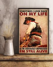 Sometimes I Look Back On My Life And I'm Seriously Impressed I'm Still Alive Old Man Riding Horse Vintage Art Poster Bithday Chistmas Gift 11x17 Poster lifestyle-poster-3