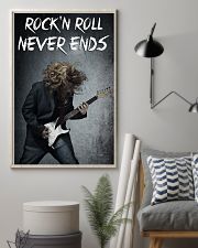 Rock'N Roll Never Ends Poster - Man Playing Guitar Bass Vintage Art Picture - Wall Art Decor - No Frame Full Size 11''x17'' 16''x24'' 24''x36'' 11x17 Poster lifestyle-poster-1