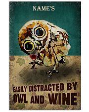 Name's Easily Distracted By Owl And Wine Poster - Name Can Be Customized - Poster For Owl And Wine Lovers - Home Decor - No Frame - Wall Art 11x17 Poster front