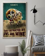 Name's Easily Distracted By Owl And Wine Poster - Name Can Be Customized - Poster For Owl And Wine Lovers - Home Decor - No Frame - Wall Art 11x17 Poster lifestyle-poster-1