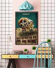 Name's Easily Distracted By Owl And Wine Poster - Name Can Be Customized - Poster For Owl And Wine Lovers - Home Decor - No Frame - Wall Art 11x17 Poster lifestyle-poster-6