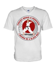Forget Being A Princess I Wanna Be A Black Belt Shirt - Tee Shirt Sweatshirt Hoodie Long Sleeve Tank Top For Female Karate Practitioners-Size S To 6XL V-Neck T-Shirt tile