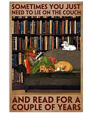Sometimes You Just Need To Lie On The Couch And Read For A Couple Of Years Poster - Girl Reading Book Vintage Art Picture - Wall Art Decor - No Frame 11x17 Poster front