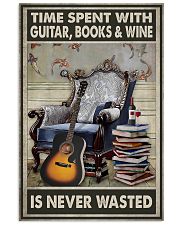 Time Spent With Guitar Books And Wine Is Never Wasted Poster - Poster For Guitar Books And Wine Lovers - Home Decor - Wall Art - No Frame 11x17 Poster front
