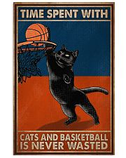 Time Spent With Cats And Basketball Is Never Wasted Poster - Home Decor - No Frame Full Size 11x17 16x24 24x36 Inches 11x17 Poster front