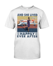 And She Lived Happily Ever After Shirt - Flight Attendant Vintage Art Premium Fit Mens Tee tile