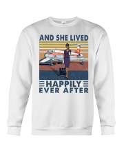 And She Lived Happily Ever After Shirt - Flight Attendant Vintage Art Crewneck Sweatshirt tile