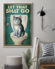 Let That Shit Go Poster - Cat Funny Toilet Poster - Bathroom Wall Art Decor - No Frame Full Size 11''x17'' 16''x24'' 24''x36'' 11x17 Poster lifestyle-poster-1