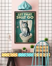 Let That Shit Go Poster - Cat Funny Toilet Poster - Bathroom Wall Art Decor - No Frame Full Size 11''x17'' 16''x24'' 24''x36'' 11x17 Poster lifestyle-poster-6