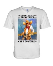 In A World Full Of Princesses Be A Cowgirl Shirt - Shirt For Cowgirls - Cowgirl Birthday Xmas Gift - Size S To 6XL V-Neck T-Shirt tile