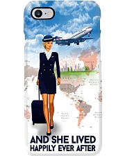 VAnd She Lived Happily Ever After Phone Case - Flight Attendant Vintage Art Phone Case i-phone-8-case
