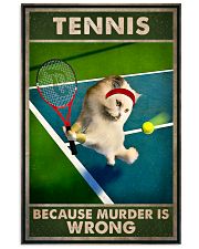 Tennis Because Murder Is Wrong Poster - White Cat Playing Tennis Vintage Retro Art Picture - Poster For Cat And Tennis Lovers - Home Wall Decor 11x17 Poster front
