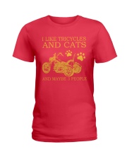 I Like Tricycles And Cats And Maybe 3 People Shirt - Sweatshirt Hoodie Long Sleeve Tank Top Available - Size S To 6XL Ladies T-Shirt tile