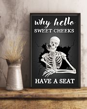 Why Hello Sweet Cheeks Have A Seat Poster - Skeleton Funny Home Decor Poster - Wall Art - No Frame Full Size 11x17 16x24 24x36 Inches 11x17 Poster lifestyle-poster-3