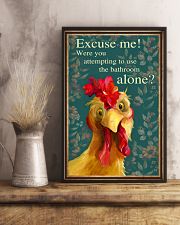 Excuse Me Were You Attempting To Use The Bathroom Alone Poster - Chicken Funny Bathroom Poster - Bathroom Wall Art Decor - No Frame 11x17 Poster lifestyle-poster-3