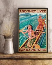 And They Lived Happily Ever After Poster - Hawaiian Woman And Man Rowing Vintage Art Picture - Wall Art Decor - No Frame 11x17 Poster lifestyle-poster-3