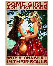 Some Girls Are Just Born With Aloha Spirit In Their Souls Poster - Poster For Hawaii Lovers - Two Hawaii Girls Vintage Art Picture - Home Wall Decor 11x17 Poster front