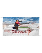 And She Lived Happily Ever After Face Mask - Flight Attendant Vintage Art Cloth face mask front