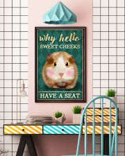 Why Hello Sweet Cheeks Have A Seat Poster - Guinea Pig Funny Toilet Poster - Bathroom Wall Art Decor-No Frame Full Size 11''x17'' 16''x24'' 24''x36'' 11x17 Poster lifestyle-poster-6