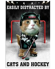 Easily Distracted By Cats And Hockey Poster - Cat Playing Hockey Vintage Art Picture - Wall Art Decor-No Frame Full Size 11''x17'' 16''x24'' 24''x36'' 11x17 Poster front