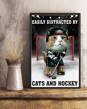 Easily Distracted By Cats And Hockey Poster - Cat Playing Hockey Vintage Art Picture - Wall Art Decor-No Frame Full Size 11''x17'' 16''x24'' 24''x36'' 11x17 Poster lifestyle-poster-3
