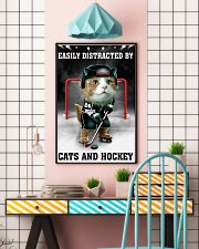 Easily Distracted By Cats And Hockey Poster - Cat Playing Hockey Vintage Art Picture - Wall Art Decor-No Frame Full Size 11''x17'' 16''x24'' 24''x36'' 11x17 Poster lifestyle-poster-6