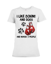 I Like Boxing And Dogs And Maybe 3 People Shirt - Shirt For Boxers - Boxer Birthday Xmas Gift Premium Fit Ladies Tee tile