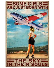 Some Girls Are Just Born With The Sky In Their Souls Poster - Poster For Flight Attendants - Flight Attendant Birthday Xmas Gift - Home Wall Decor 11x17 Poster front