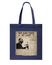 MLK Day At Last Newspaper Tote Bag thumbnail