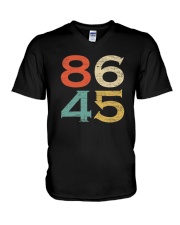 Classic Vintage Style 86 45 Anti Trump T-Shirt V-Neck T-Shirt thumbnail