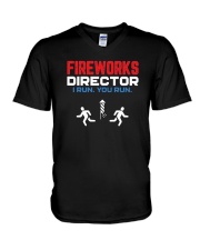 Fireworks Director I Run You Run - Funny 4th July V-Neck T-Shirt thumbnail