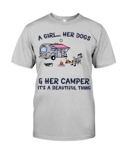 Dog camping a girl her dogs personalized shirt Classic T-Shirt front