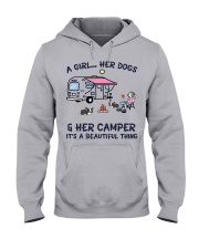 171360 Dog camping a girl her dog hoodie Hooded Sweatshirt front