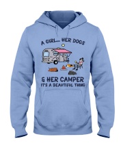 Dog camping a girl her dogs personalized hoodie Hooded Sweatshirt front